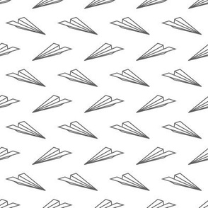 Paper Airplanes (Gray Outline)