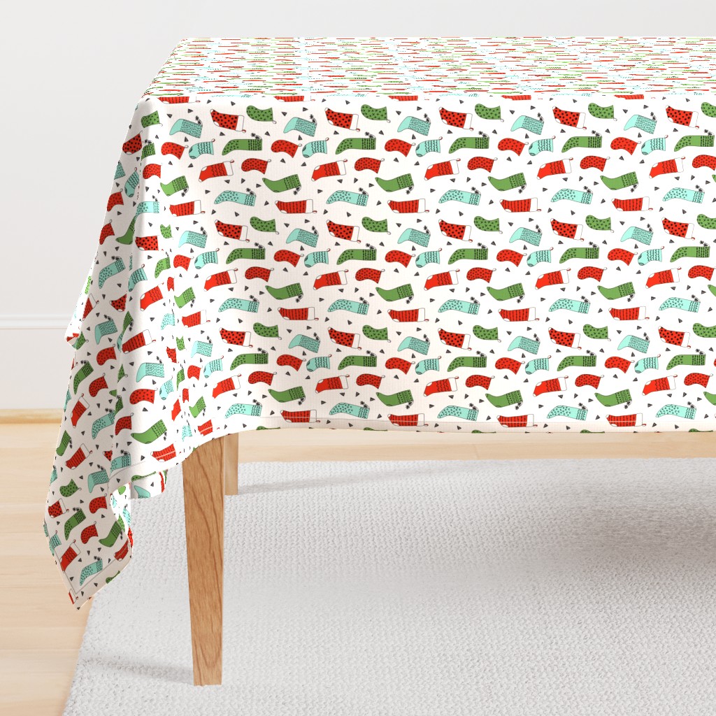 stocking // xmas stocking christmas red and green mint kids cute christmas fabric