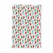 stocking // xmas stocking christmas red and green mint kids cute christmas fabric
