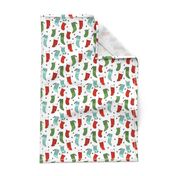 stocking // xmas stocking christmas red and green mint kids cute christmas fabric