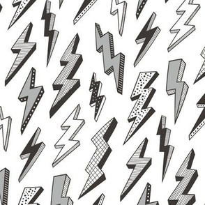 Bolt Bolts Lighting Comic Superhero Black & White Grey