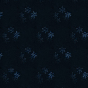 Snowflakes Blue Black Winter