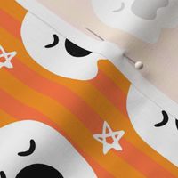  Halloween Cute Ghosts on  Orange Stripe Background