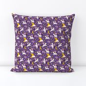 Unicorns in the sky in purple (small)