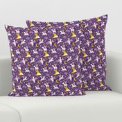 Unicorns in the sky in purple (small)