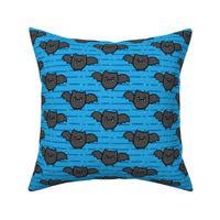 Halloween Cute Bats Blue Stripes