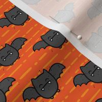 Halloween Cute Bats Orange Stripes 