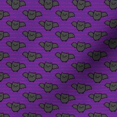 Halloween Bats on Purple Stripes