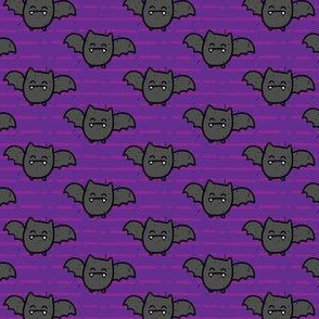 Halloween Bats on Purple Stripes