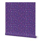 chalk polkadots on purple