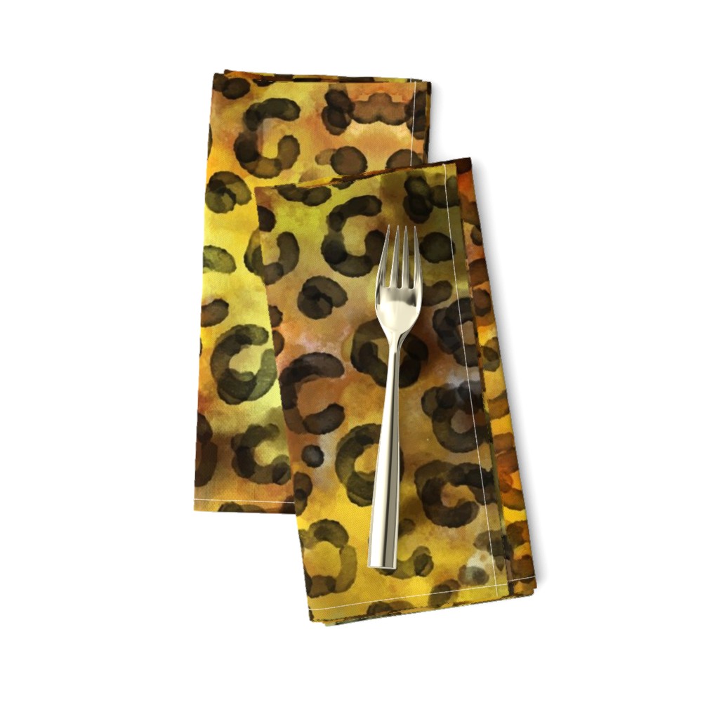 Animal Print Cheetah Spots Watercolor Gold Yellow Gold Dots