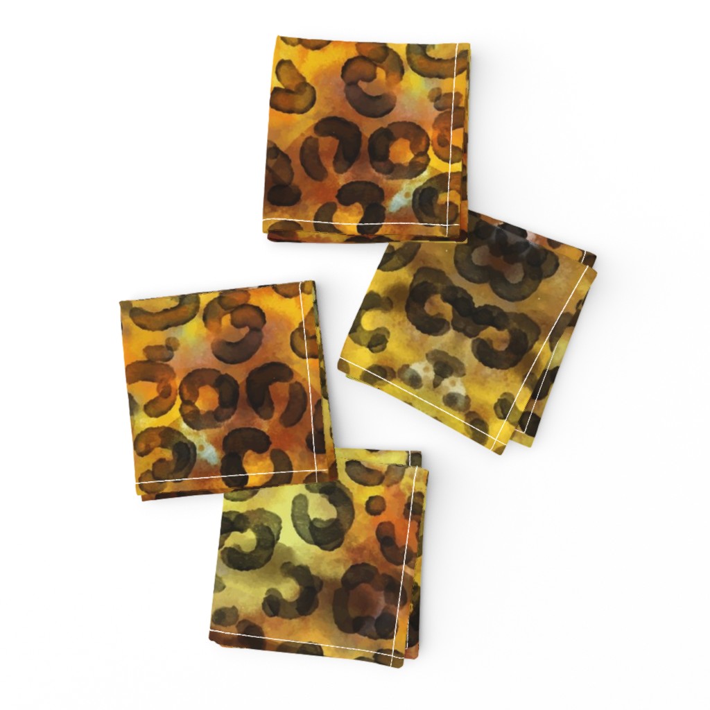 Animal Print Cheetah Spots Watercolor Gold Yellow Gold Dots