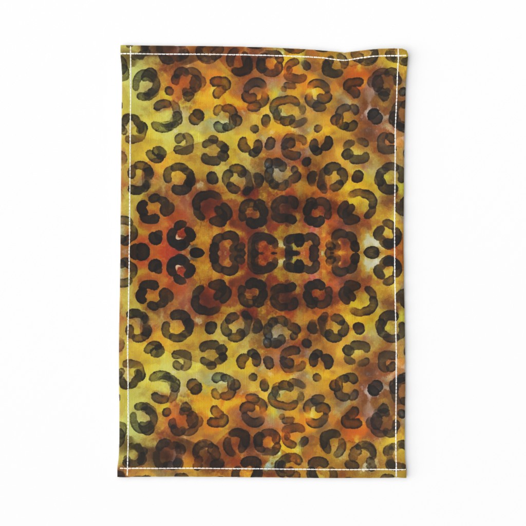 Animal Print Cheetah Spots Watercolor Gold Yellow Gold Dots