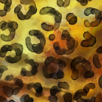 Animal Print Cheetah Spots Watercolor Gold Yellow Gold Dots