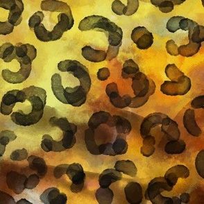 Animal Print Cheetah Spots Watercolor Gold Yellow Gold Dots