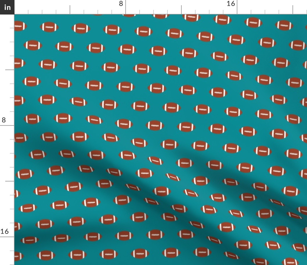 football turquoise fabric football sports boys fabric kids sports