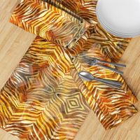 Watercolor Tiger Animal Print Striped Pattern