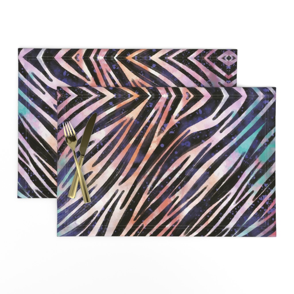 Zebra Stripes  Print Watercolor ★ Animal Print Water Color Watercolor Stripes  ★ Pink Orange, Yellow, Gold, Green