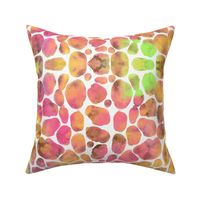 Giraffe Print Watercolor ★ Animal Print Water Color Watercolor Stripes  ★ Pink Orange, Yellow, Gold, Green