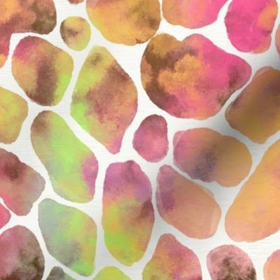 Giraffe Print Watercolor ★ Animal Print Water Color Watercolor Stripes  ★ Pink Orange, Yellow, Gold, Green