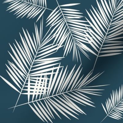 Palm leaf - navy tropical palm tree || by sunny afternoon