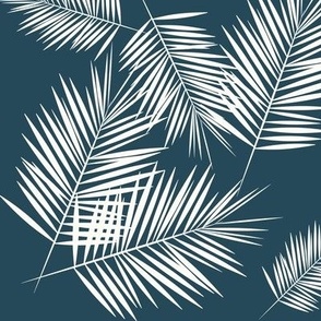 Palm leaf - navy tropical palm tree || by sunny afternoon
