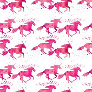 watercolor unicorns (small scale) || pink