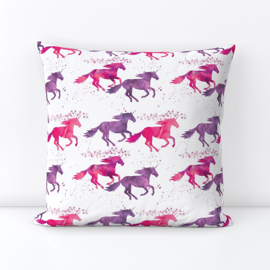 watercolor unicorns || pink & purple multi colored