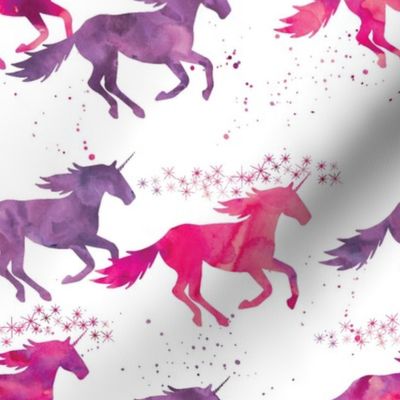 watercolor unicorns || pink & purple multi colored