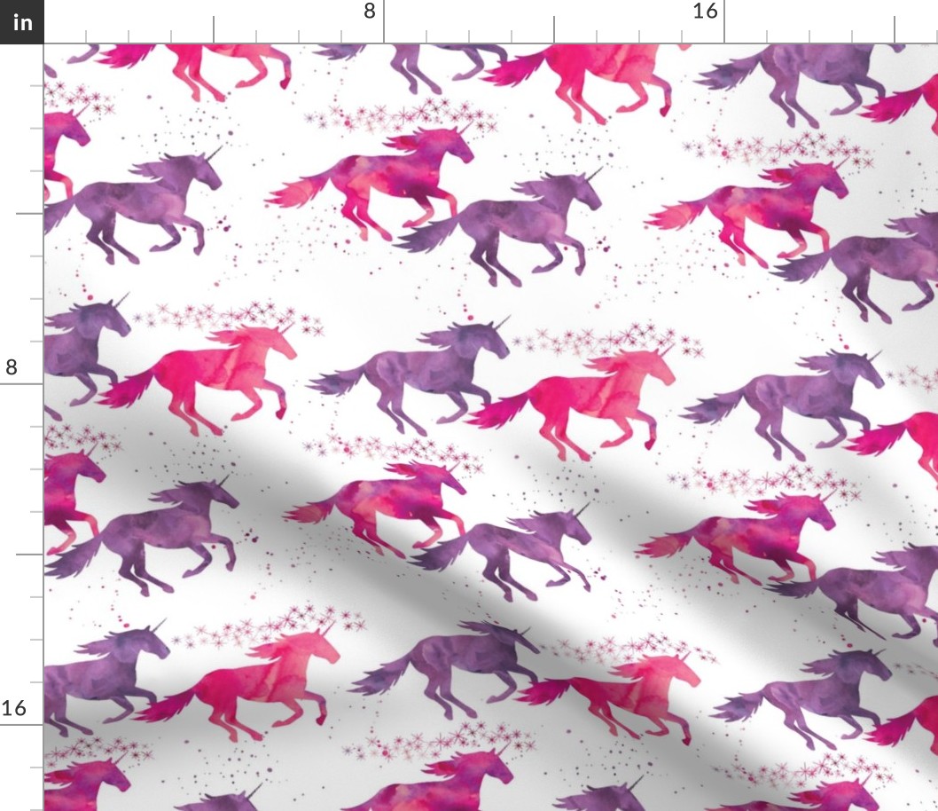 watercolor unicorns || pink & purple multi colored