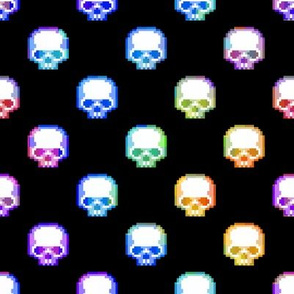 Rainbow Pixel Skulls