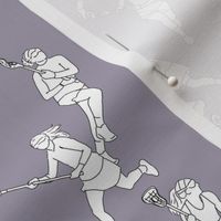 Lacrosse Players on Pale Purple