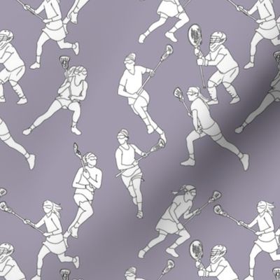 Lacrosse Players on Pale Purple