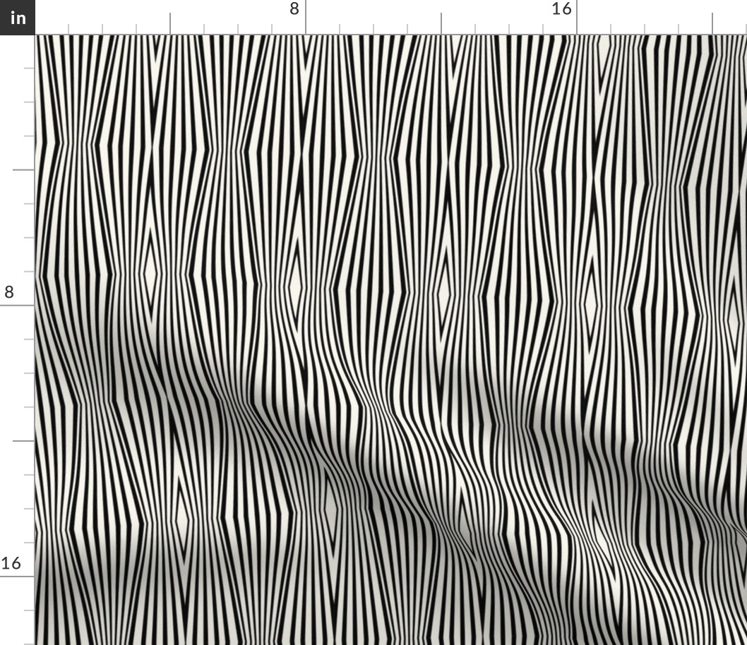 Zebra diamond op art stripes, black + off-white by Su_G_©SuSchaefer