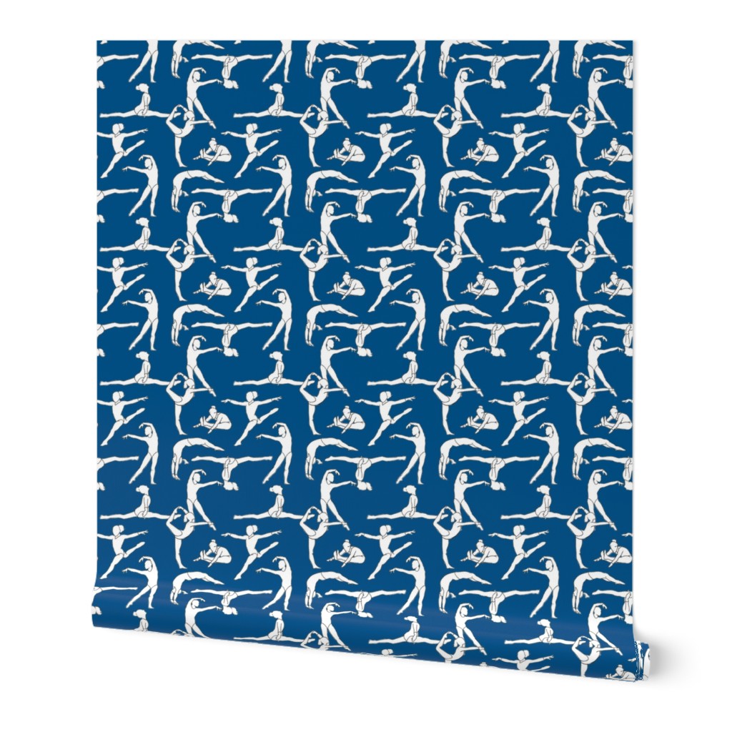 Gymnasts on Dark Blue