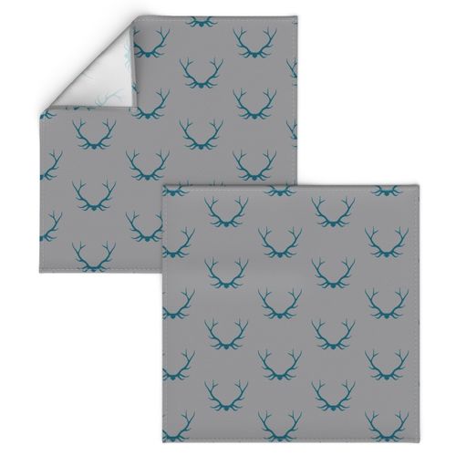 Antlers - teal/grey Winslow Woodland deer Buck baby boy nursery