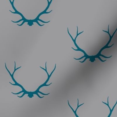 Antlers - teal/grey Winslow Woodland deer Buck baby boy nursery