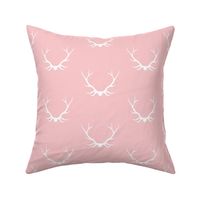 Antlers- pink/white- deer buck baby girl nursery