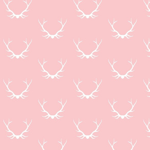 Antlers- pink/white- deer buck baby girl nursery