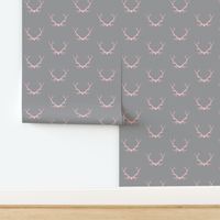 Antlers- pink/grey - deer Buck baby girl