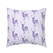 Buck- floral decorated - purple lavender violet deer 