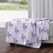 Buck- floral decorated - purple lavender violet deer 