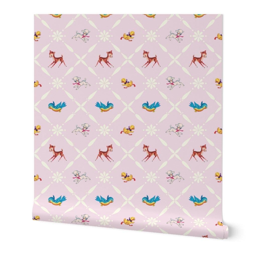 Retro Animals on Pink