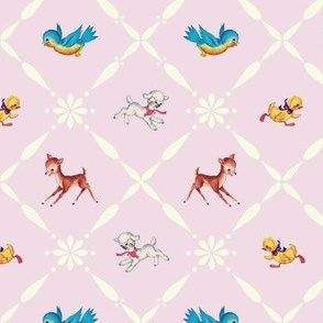 Retro Animals on Pink