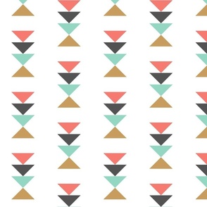 Coral, mint & gold triangles 