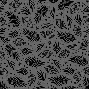 Diamond Flora - Grey & Black