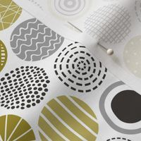 Dots Geometrical Patterned Black&White Gold Yellow