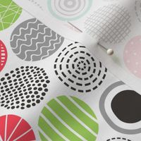 Dots Geometrical Christmas Xmas Black&White Red Green