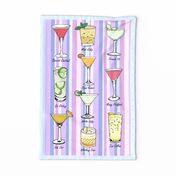 Cocktails tea towel