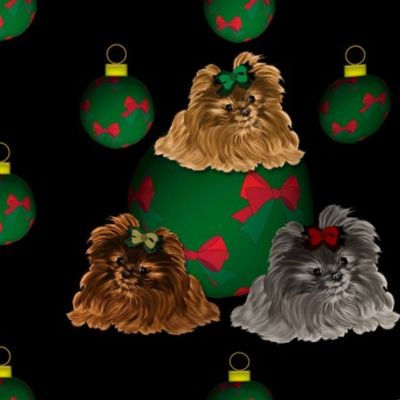 Pomeranian - Christmas Balls abt 2" tall